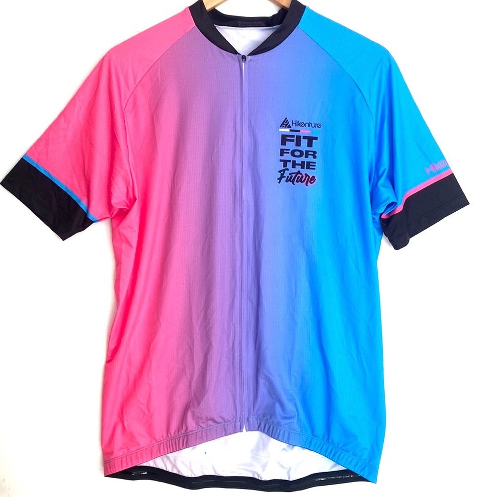 (A7) NEW Hikenture Cycling Jersey Short Sleeve Top, Full Zipper, Sz Large, NWOT‎